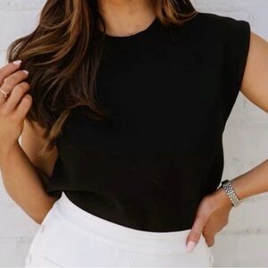 Black sleeveless sweater